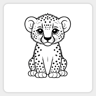 Cute Baby Cheetah Animal Outline Sticker